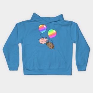 Rainbow Balloon Pigs Kids Hoodie